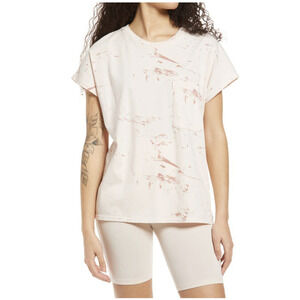 BP. Oversized Boyfriend T-shirt In Pink Creole Marble